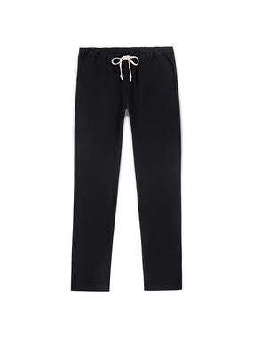 Men's Black Drawstring Linen Blend Pants